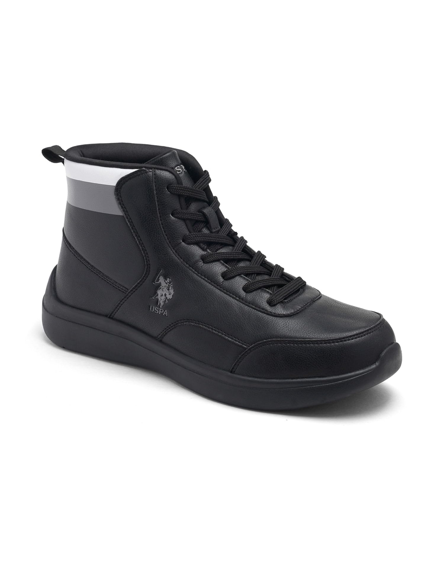 U.S. POLO ASSN. LINETTI Men Black Mid Top Sneaker -(UK9)(US10)(2FD24314Z01) (B0CWRNY6L6) Amazon Price History, Amazon Price Tracker