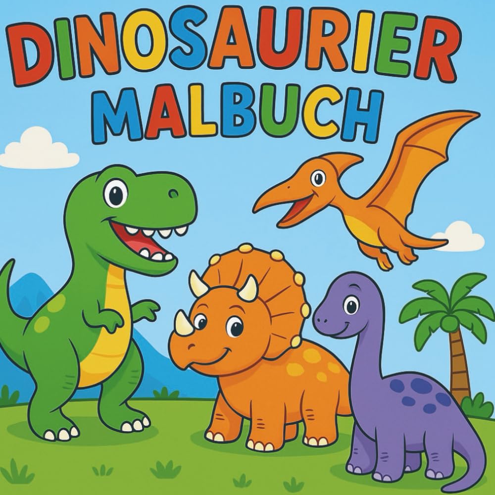 Dinosaurier Malbuch: Süße Dinosaurier zum Ausmalen – kreativer Malspaß für Kinder