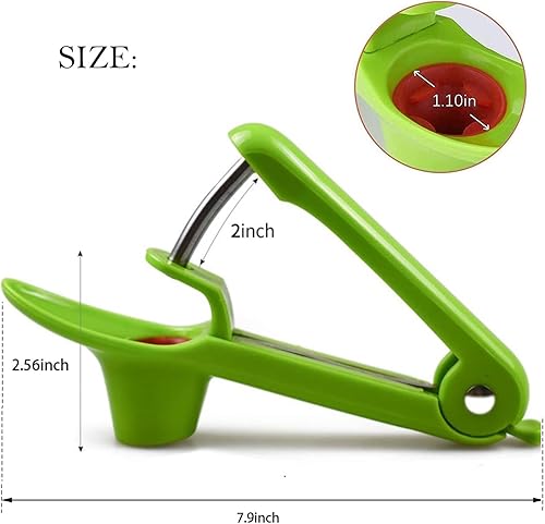 Miniatura 2 de Deshuesador de cerezas, herramienta para deshuesar de oliva, removedor de pozos de cerezas, removedor de hoyos de frutas con diseño de bloqueo de