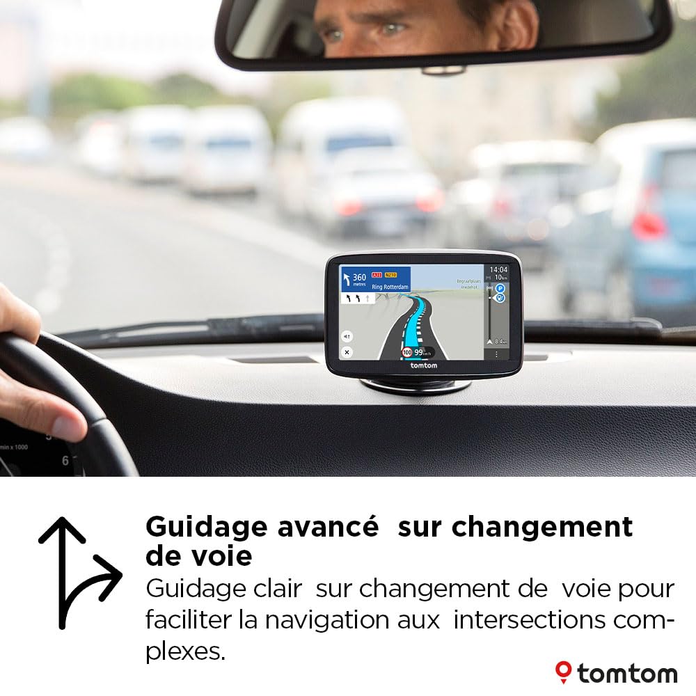 TomTom GPS Voiture GO Classic 2ème génération (6 Pouces, Info Trafic, Essai Alertes des Zones de Danger, Cartes EU, Mise à Jour Via WiFi, Guidage sur Changement de Voie, Fixation Reversible Intégrée)