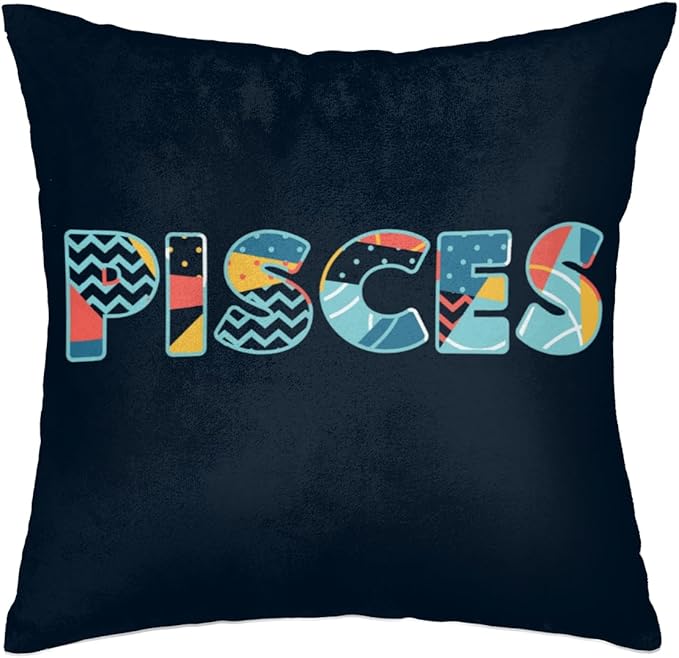 Pisces Throw Pillow Covers 18 x 18 Inch Decorative Square Cushion Case Soft Cozy Modern Pillowcase for Couch Sofa Bed Living Room Home Decor