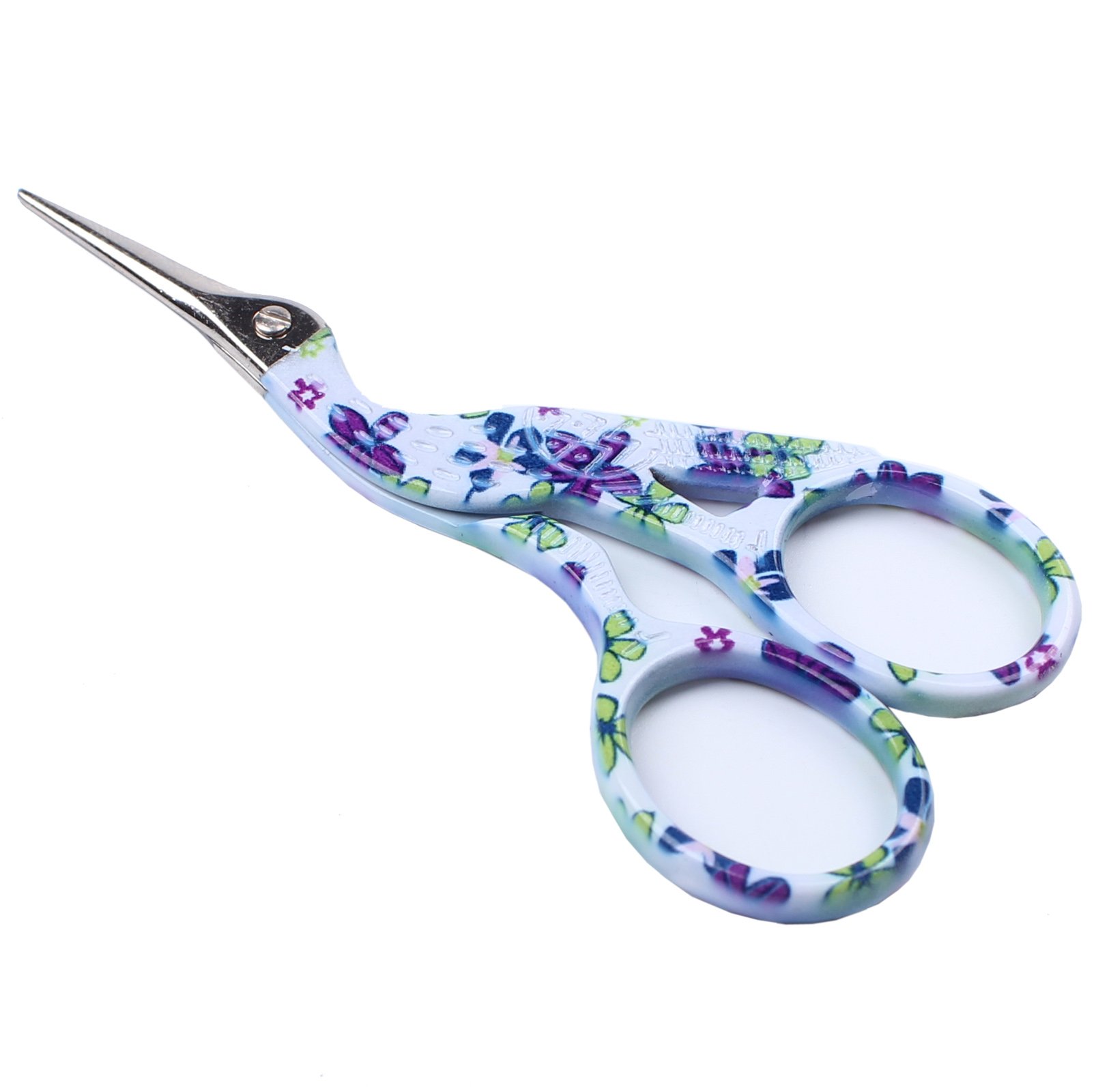Bihrtc Color 2 Stainless Steel Sharp Tip Classic Stork Scissors Crane Design Sewing Scissors Diy Tools For Embroidery, Craft, Needle Work, Art Work & Everyday Use (White-3.6")