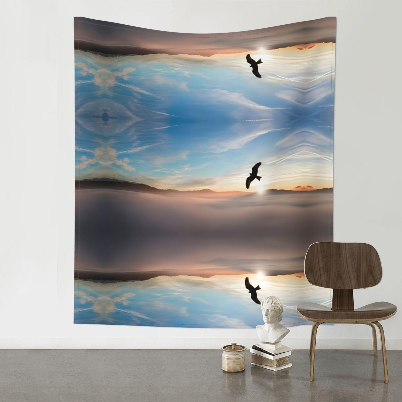 WHJSSF eagle mountains Prints Wall Tapestry 60x51in - Boho Decor Throw for Bedroom, Dorm, Picnic & Outdoor Adventures