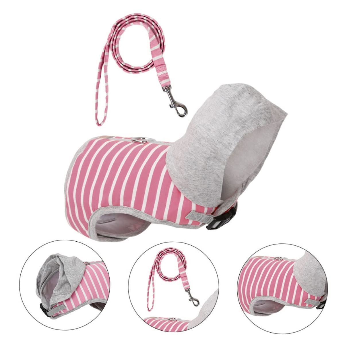 Yardwe 3pièces Harnais Et Laisse Rayé pour Chat Gilet De Sécurité Ajustable pour Promenade Extérieur