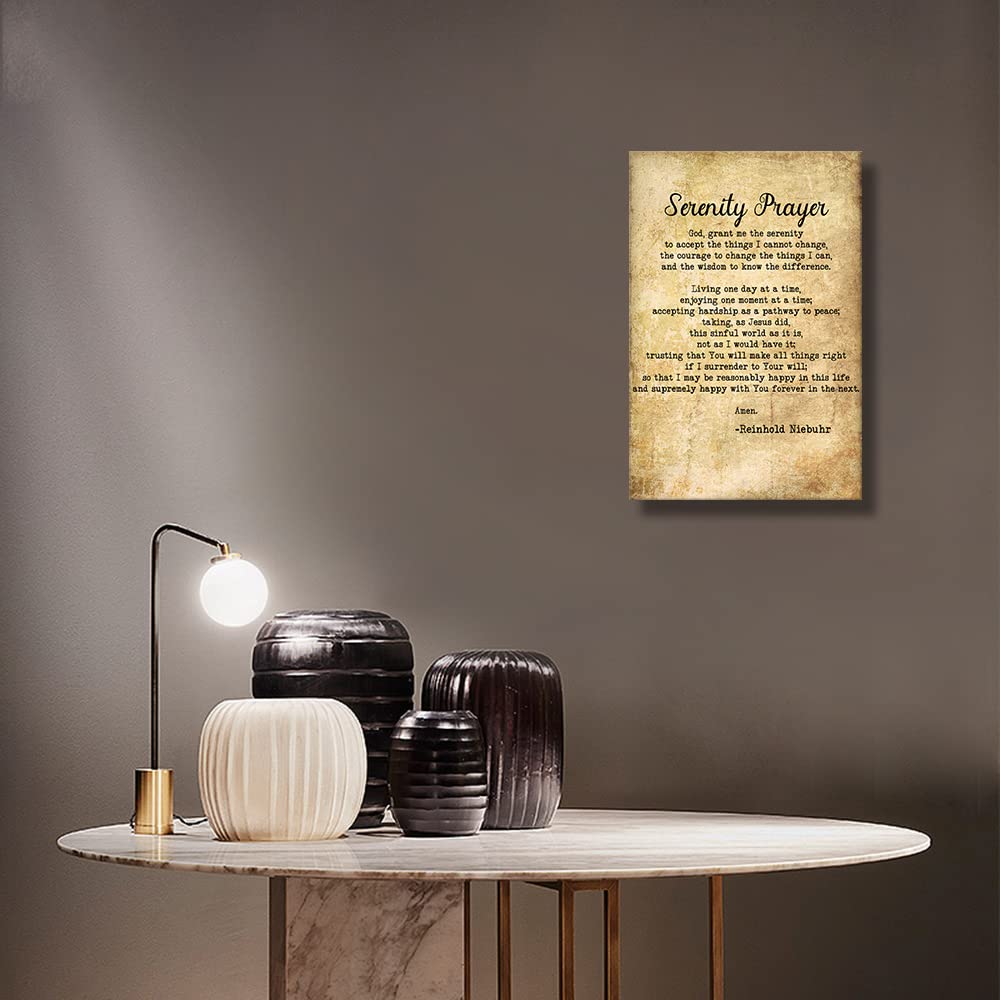 Jaesxxco Gelassenheitsgebet Leinwand - Vintage Poster 20,3x25,4cm