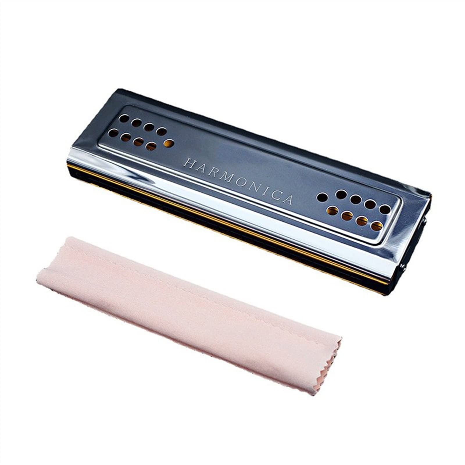 Set di Chiavi per Armonica A Doppio Lato A 24 Fori C&G Tone 2 in 1 Tremolo Bass Mouth Organ Strumento Musicale A Fiato Armonica per Principianti