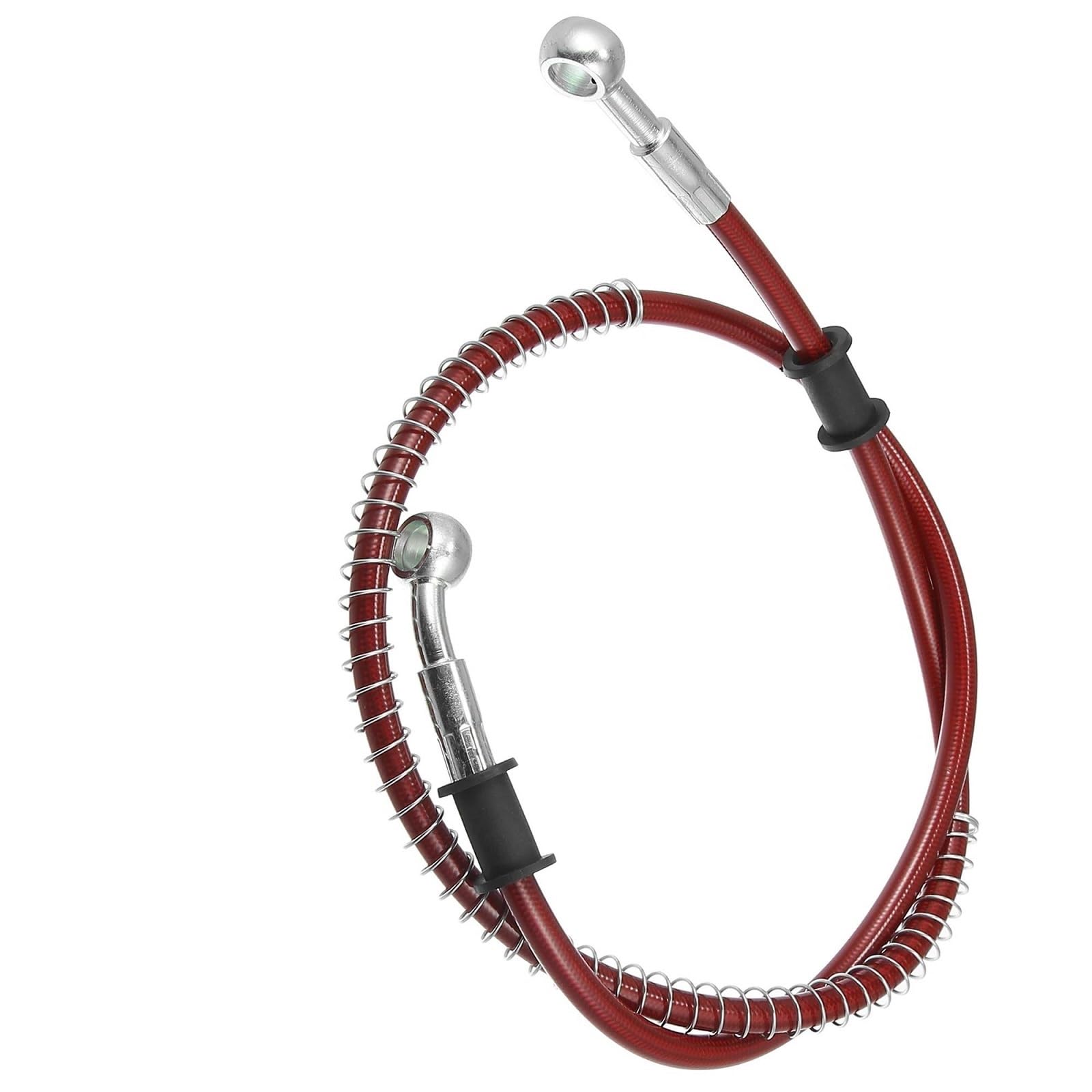 Ksxzw Black- Silver Motorbike Part Motorcycle Brake Clutch Oil Hose 90Cm 0 Degree 28 10Mm Inner Diameter