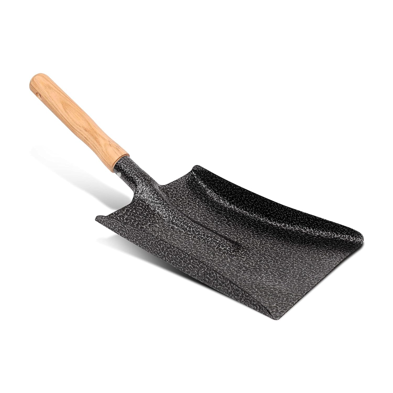 Tools Bae - Heavy Duty Dust Pan With Wooden Handle Made Of Export Quality High Carbon Steel | Dustpan For Indoor, Outdoor & Sweeping Tool | Suitable For Cleaning Garden, Lawn, Household And Office Use