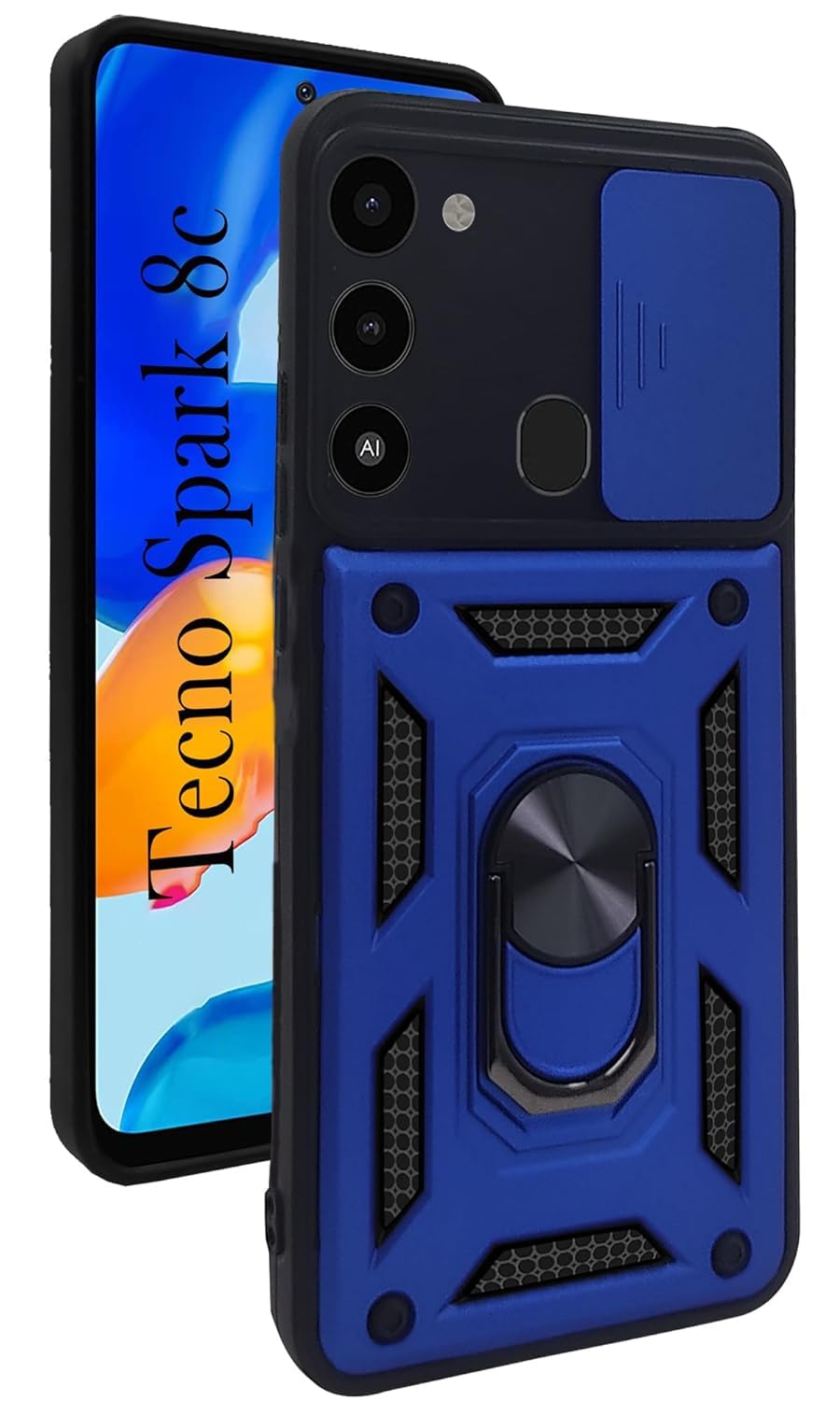 Jkobi Back Cover Case for Tecno Spark 8C (Hybrid Dual Armor Polycarbonate| Slider Black) (B0BK6K2H1K) Amazon Price History, Amazon Price Tracker