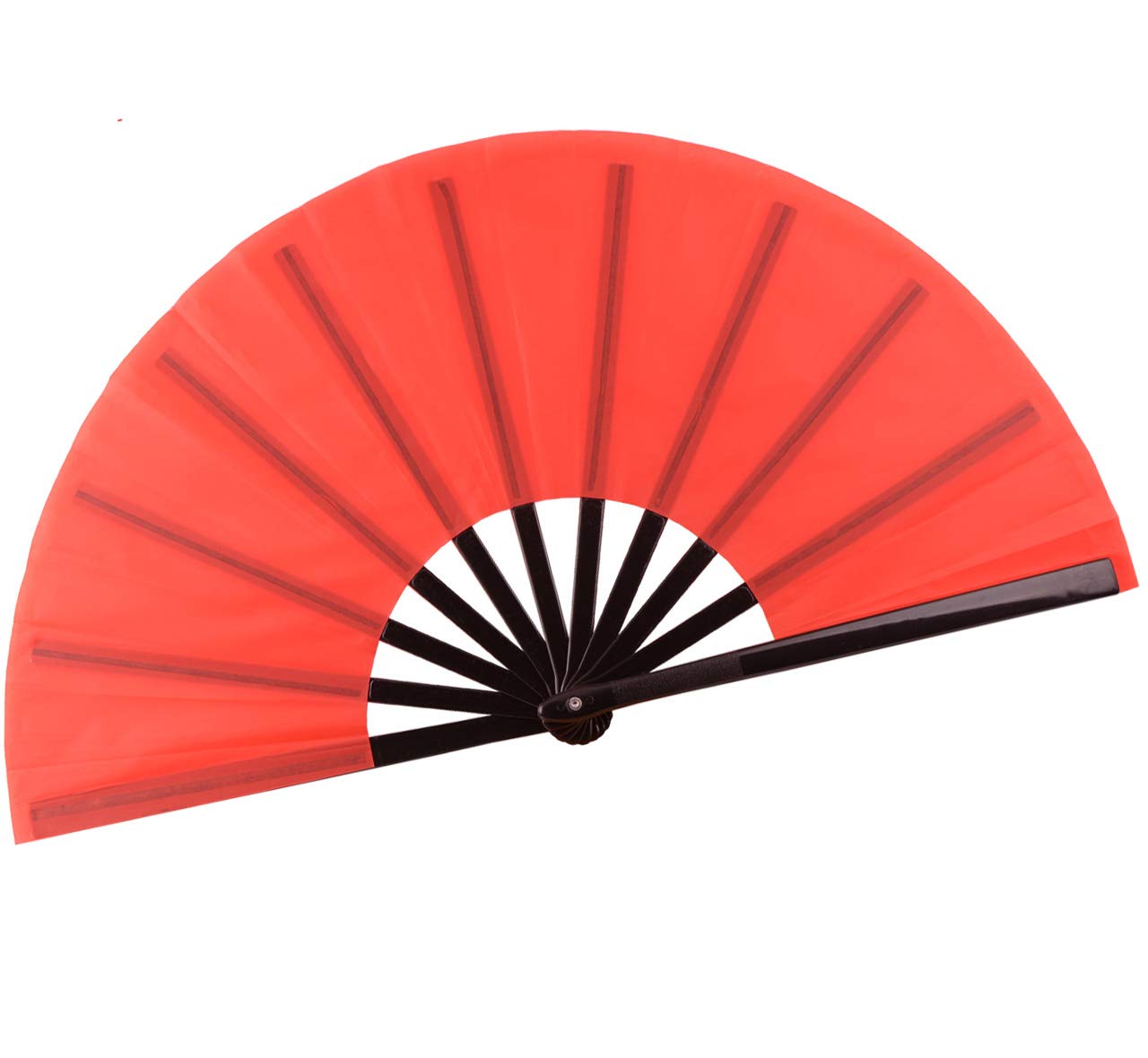 HONSHENChinese Folding Fan Hand Fan Performance Fan Nylon-Cloth Fan 13 inch (Red)