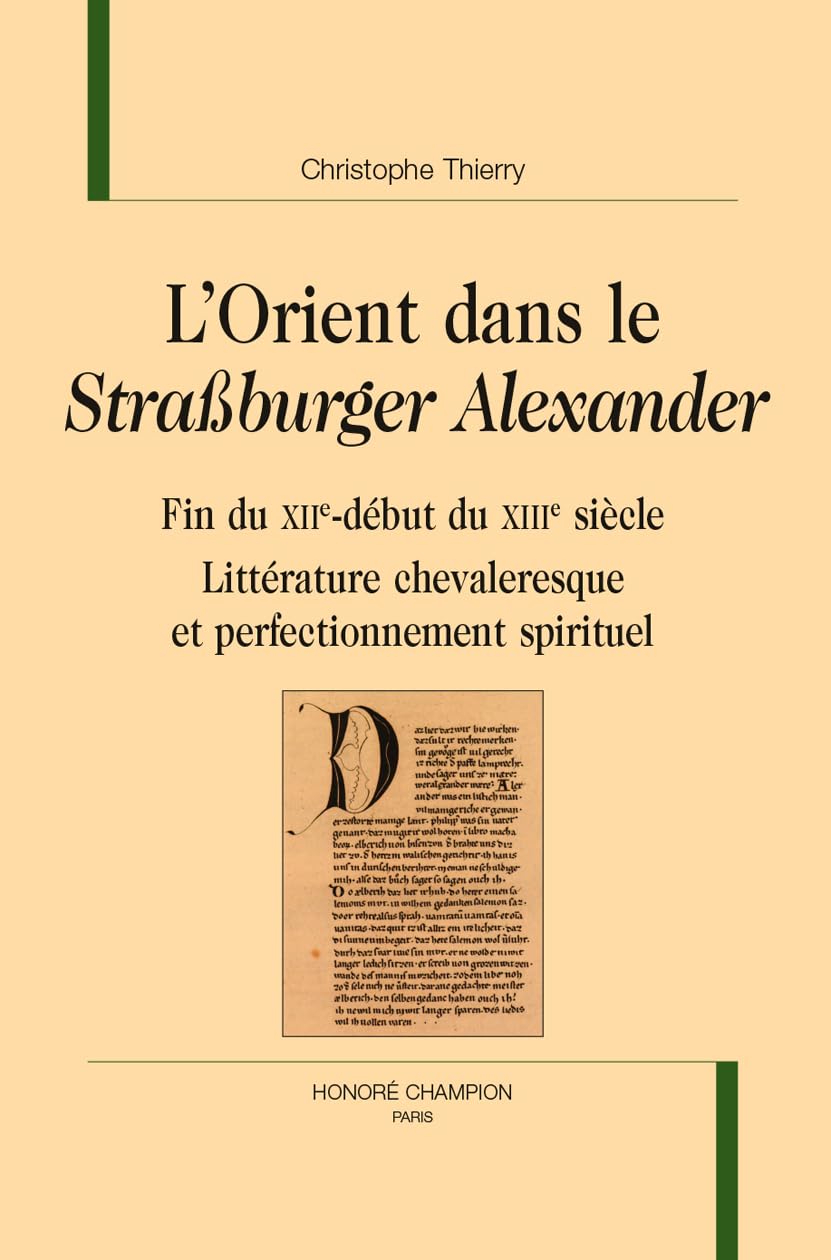 L’Orient dans le Straßburger Alexander: Fin du XIIe-début du XIIIe siècle