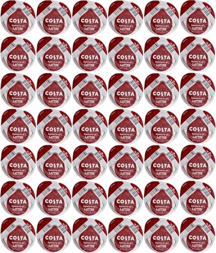 Tassimo Costa Latte Espresso Coffee Pods (Total 48 Pods SOLD LOOSE NO MILK Pods)