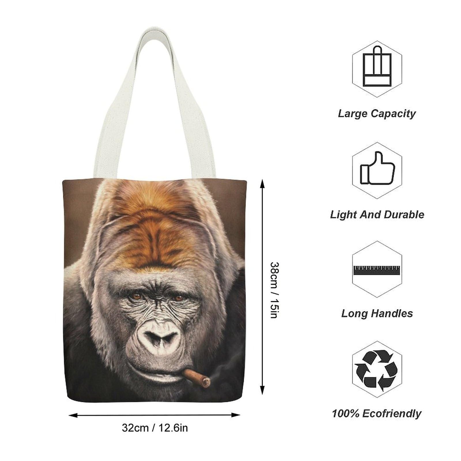 Amazon.co.jp: 動物柄 ゴリラ トートバッグ キャンバス トートバック