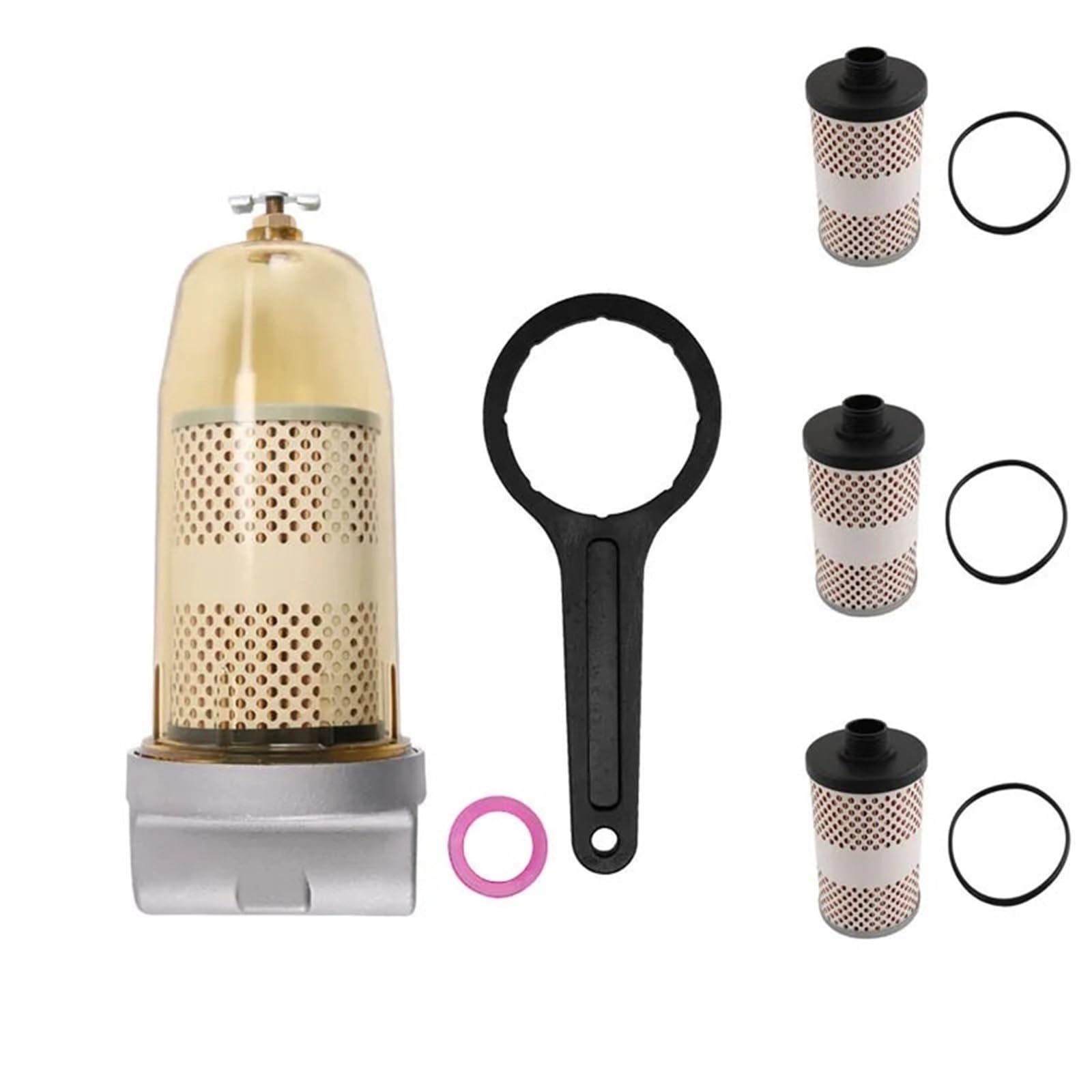 separador agua filtro coche Conjunto de filtro de tanque de combustible 496, separador de agua diésel de repuesto, 30 micras, máx. 25 Gpm, 150 Psi con 2 filtros sonda diésel(B10-AL AND 3 FILTER)
