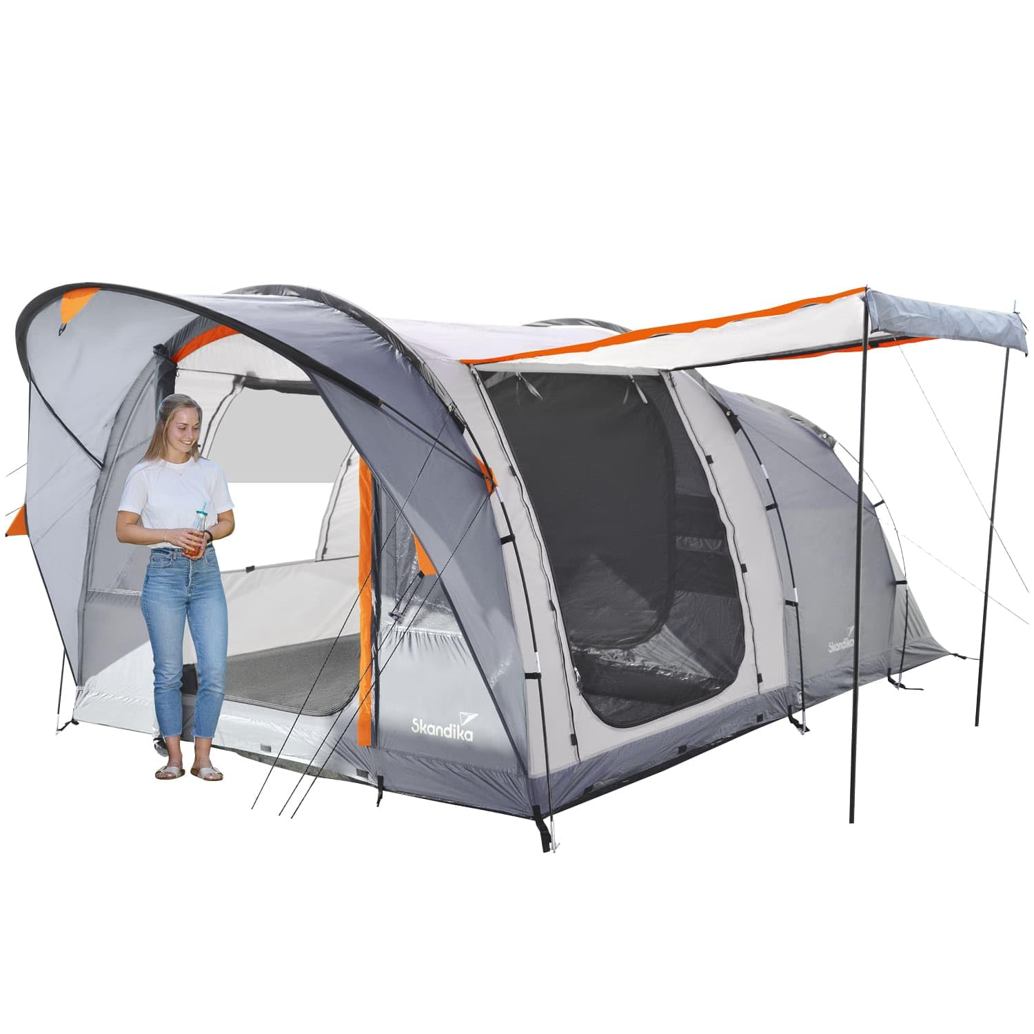 Skandika Egersund Sleeper Protect 3/5/5 XL/7XL Personas | Tienda de campaña con Sleeper Technologie, Suelo Cosido, Cabina de Dormir Negra, Impermeable