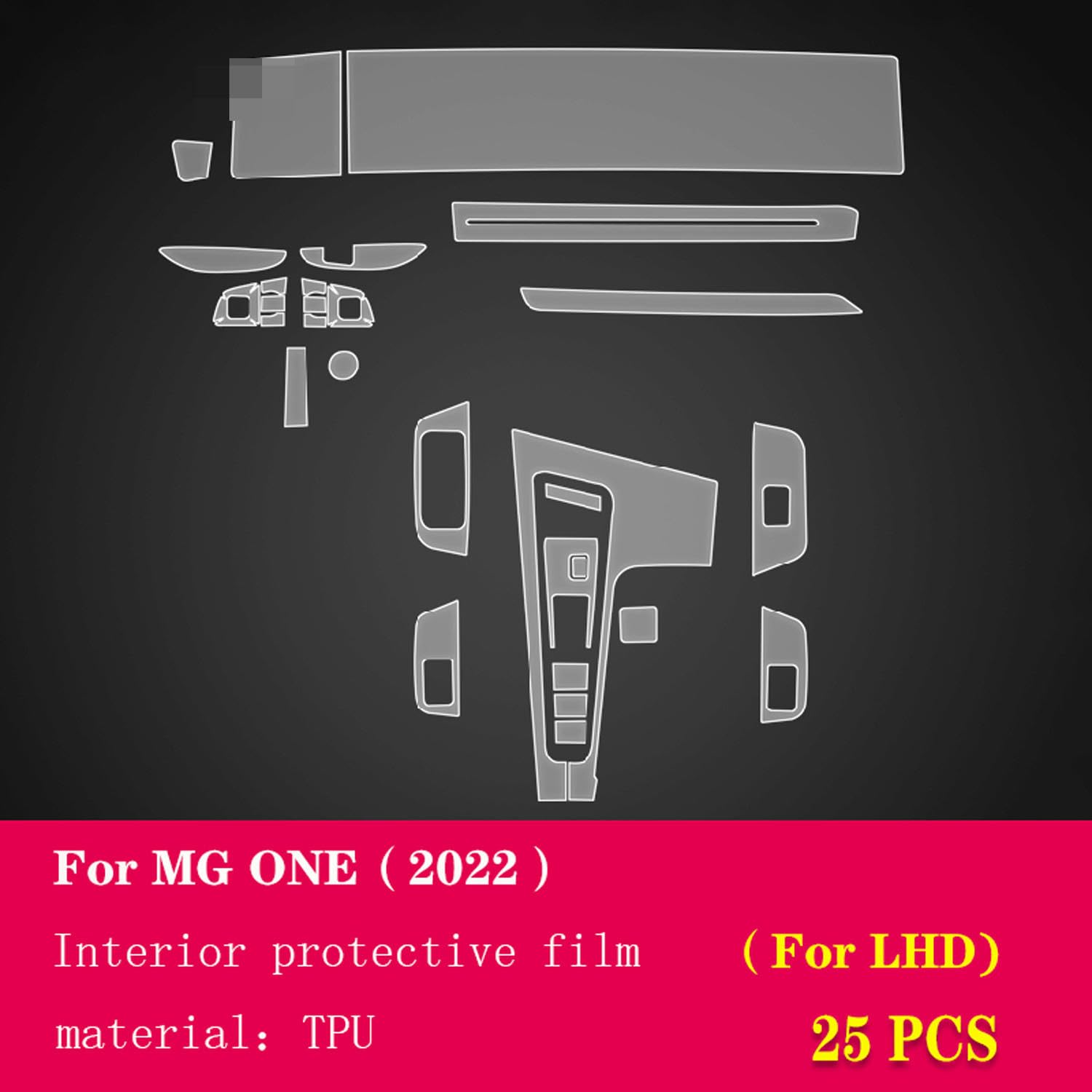 LAVIYE car Interior GPS navigator Center console Invisible car suit TPU protective film Anti-scratch film,For MG ONE 2022-2023