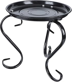 Generic Suporte de vaso de flores de ferro em metal preto, suporte redondo para plantas, suporte de vaso de flores, suporte para plantas internas e externas de 23 cm