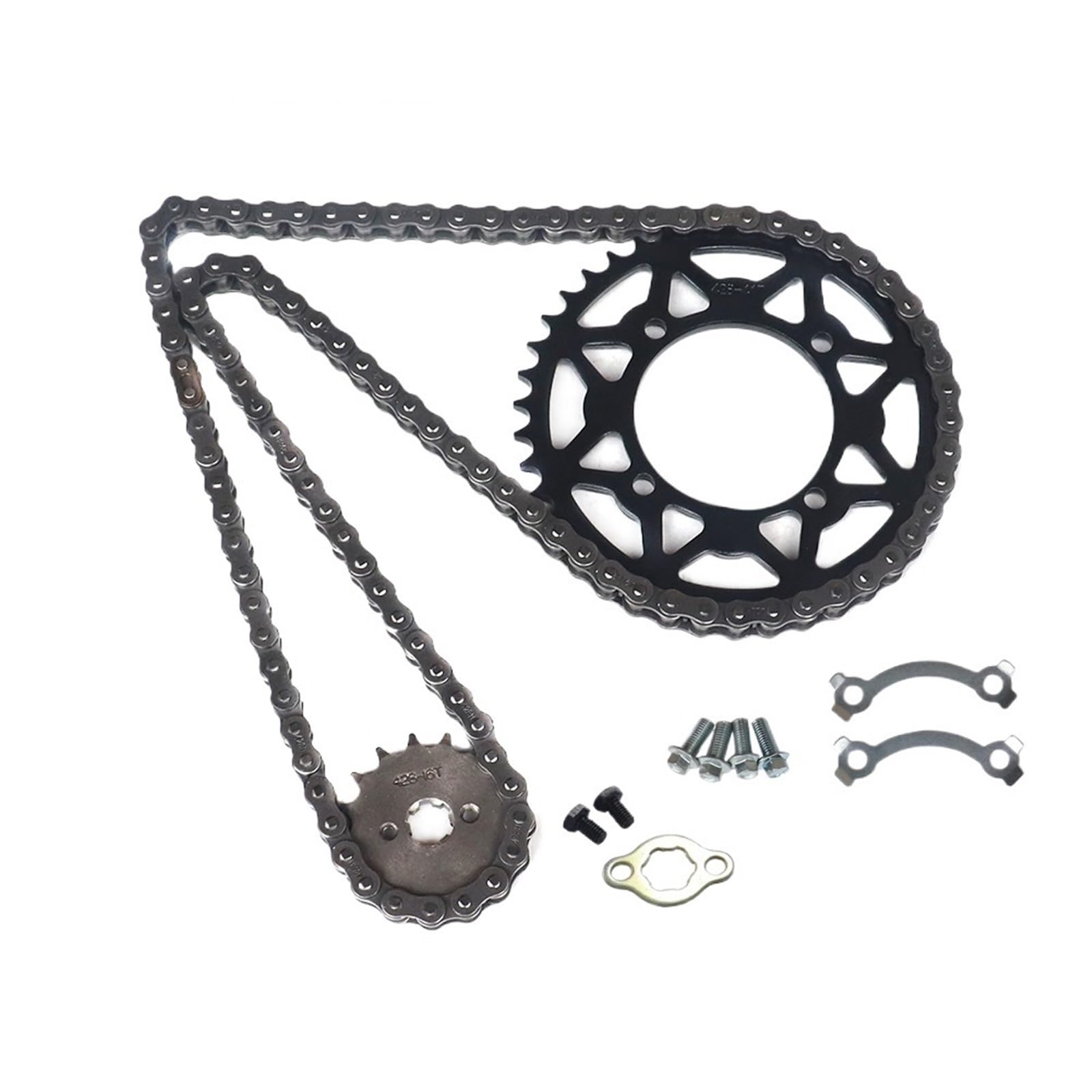 EJUOYO Chain Sprocket For ATV Quad 17MM 14T 15T 16T 17T Front Sprocket Cog +76mm 41T 428 Rear Sprocket + 428 106 Links Chain(428-16T-SET)