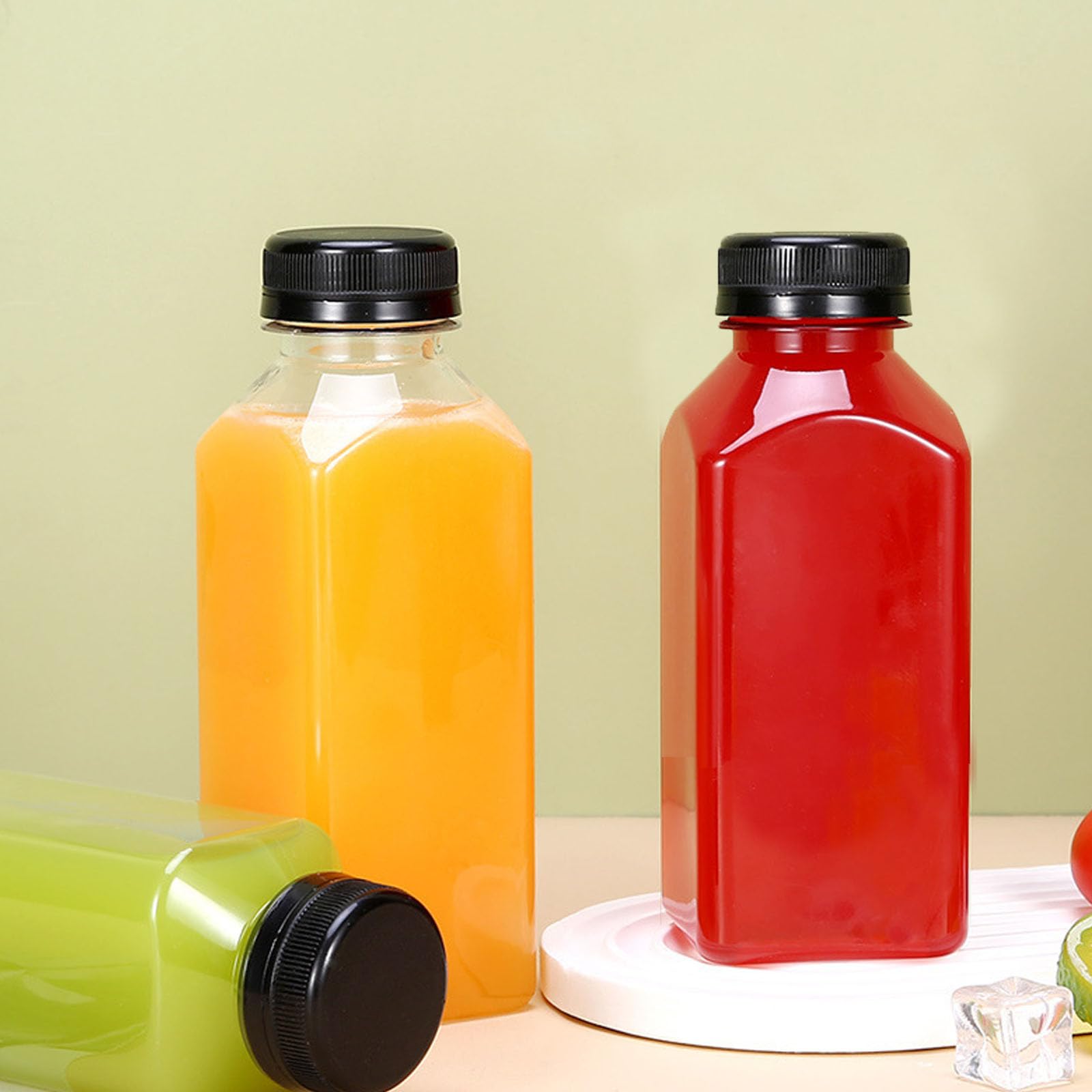 QXCFTW 6 PCS Juice Bottles,250ml Plastic Bottles, Plastic With Lids - Image 3