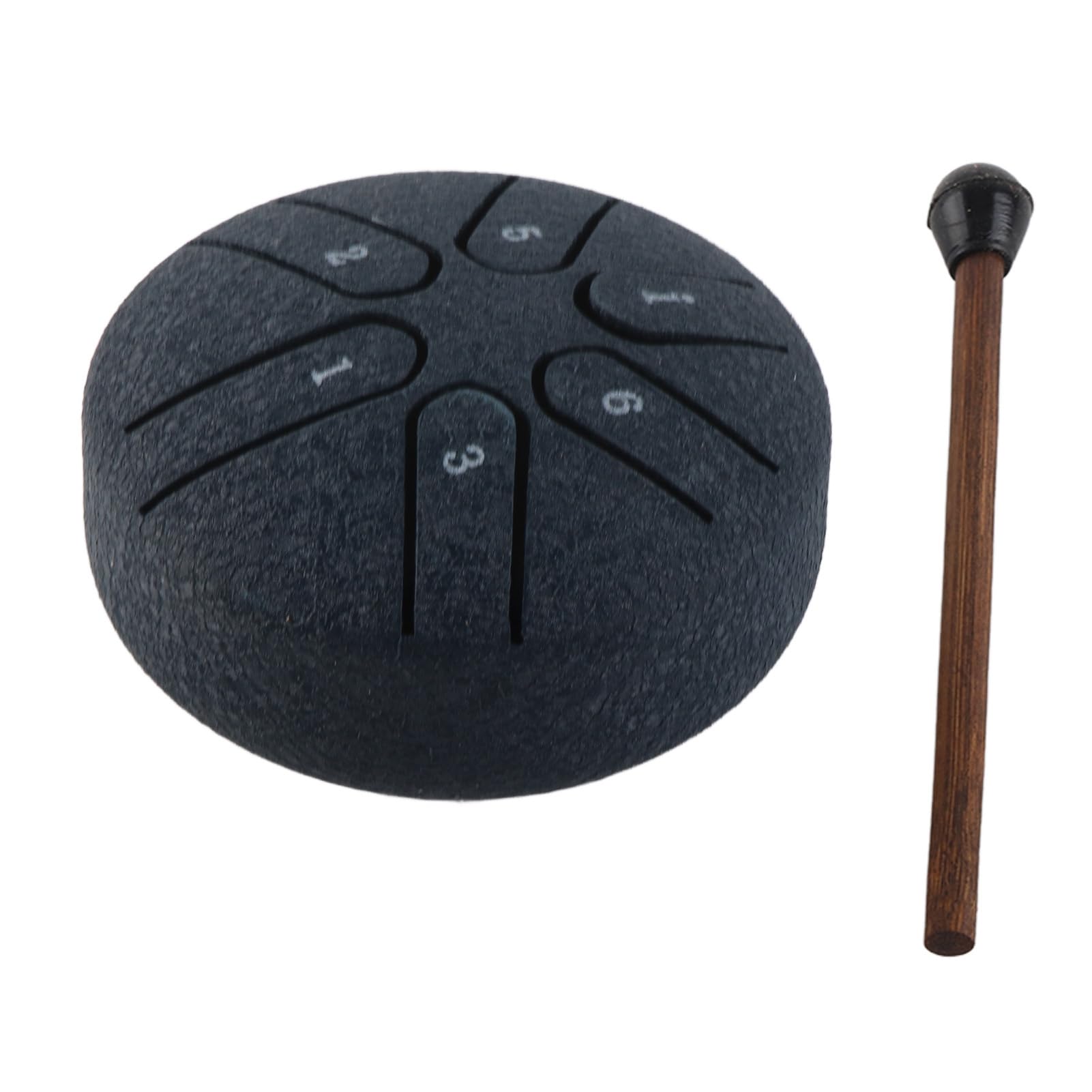 Bęben Językowy Handpan Bęben Stalowy Profesjonalny Mini 6 Uwaga Bezproblemowy Bęben Ręczny Instrument Perkusyjny z Podudziem (Ciemnoniebieski)