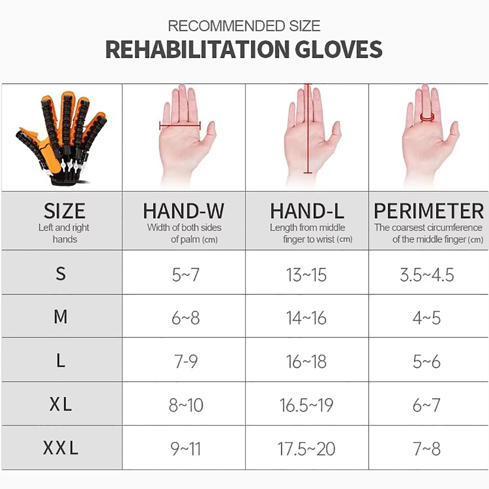 GAOXIAO Guantes de Rehabilitación de Mano con Parálisis, Órtesis para Dedos para Pacientes Parálisis Cerebral Artritis Accidente Cerebrova, Ayudas para Ejercitar Las Manos Right XL