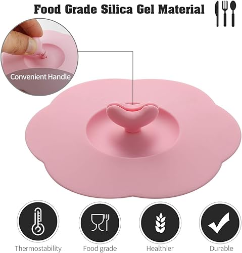 Miniatura 10 de Juego de 3 fundas de silicona con diseño de girasol para tazas, tazas, teteras, fundas flexibles para tazas, tapas de tazas calientes para café y té