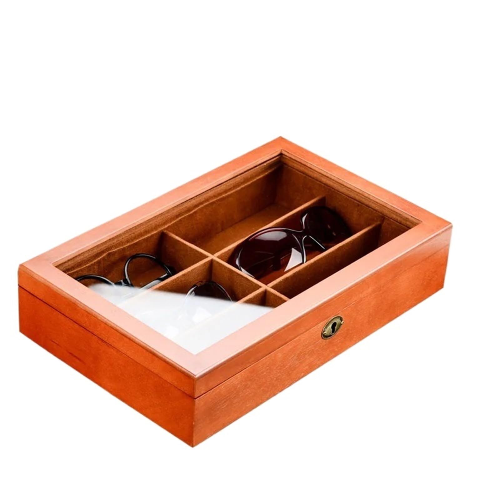 Organizador para Gafas De Sol Organizador de Gafas de Sol de Madera for Mujer y Hombre, Estuche de exposición for Gafas de Sol, Caja de Soporte for Almacenamiento con 6 Ranuras
