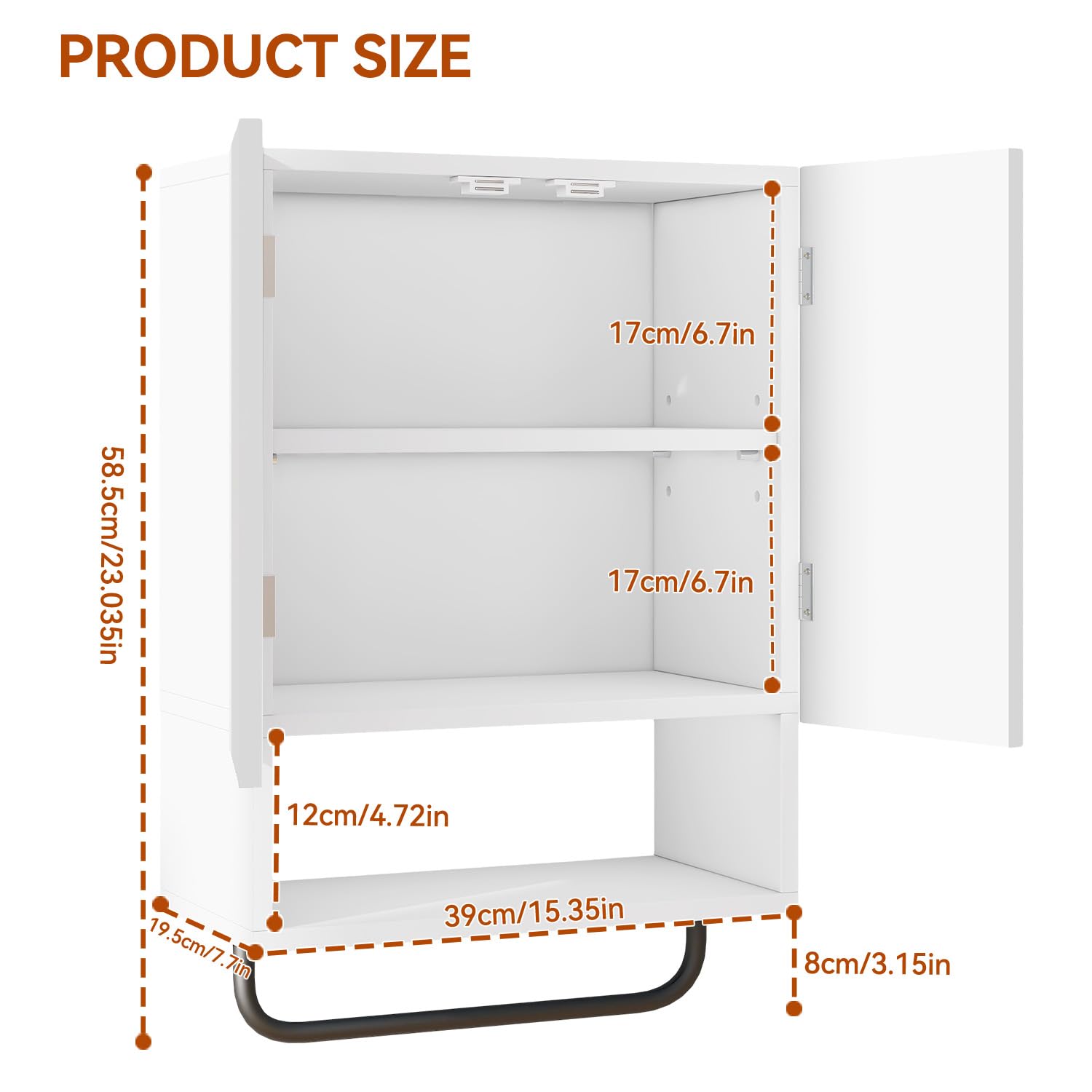 IBUYKE Le montage mural est une armoire de salle de bain WBS003W
