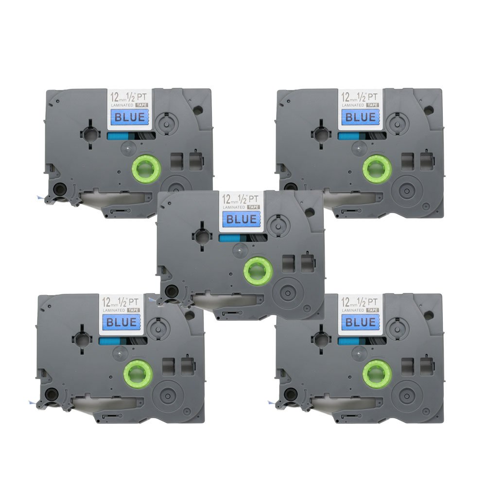 BROVACS 5 Pack Black on Blue Label Tape Compatible for Brother P-Touch TZ 531 TZe 531 12mm 1/2" OPA1153x5