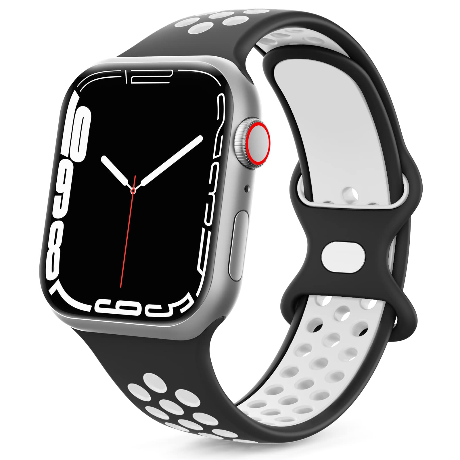Tobfit Watch Straps Compatible for Apple Watch Series 10 9 8 7 6 5 4 3 2 1 SE/Ultra(Watch Not Included), Silicone Smart Watch Band Strap for iWatch 49mm 45mm 44mm 42mm 41mm 40mm 38mm (Black and White) (B0D2XXC83L) Amazon Price History, Amazon Price Tracker