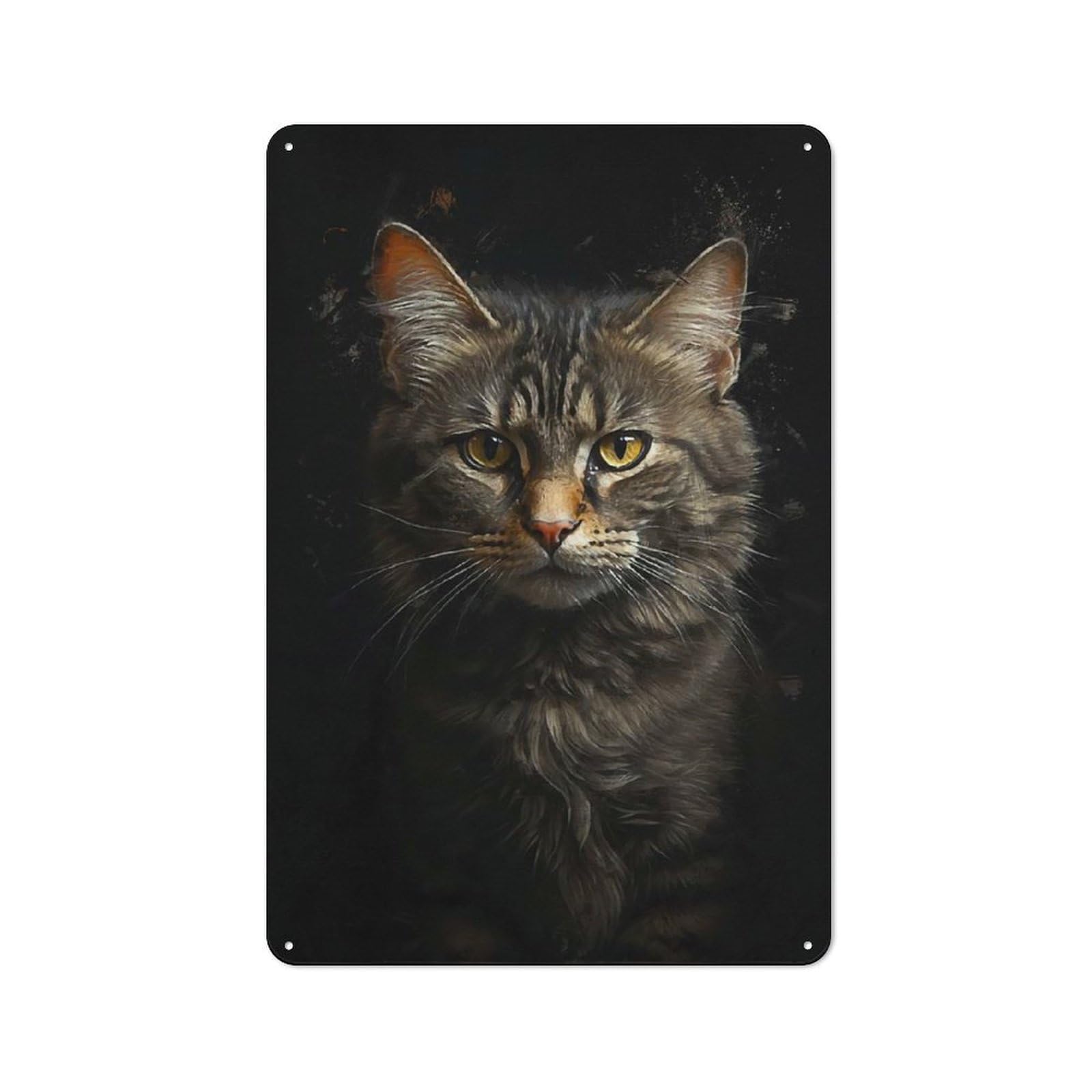 Tin Wall Plaque 30x20cm with Stripes in The Night for Bar Or Restaurant, Housewarming Present for People Styling Bar And Restaurant