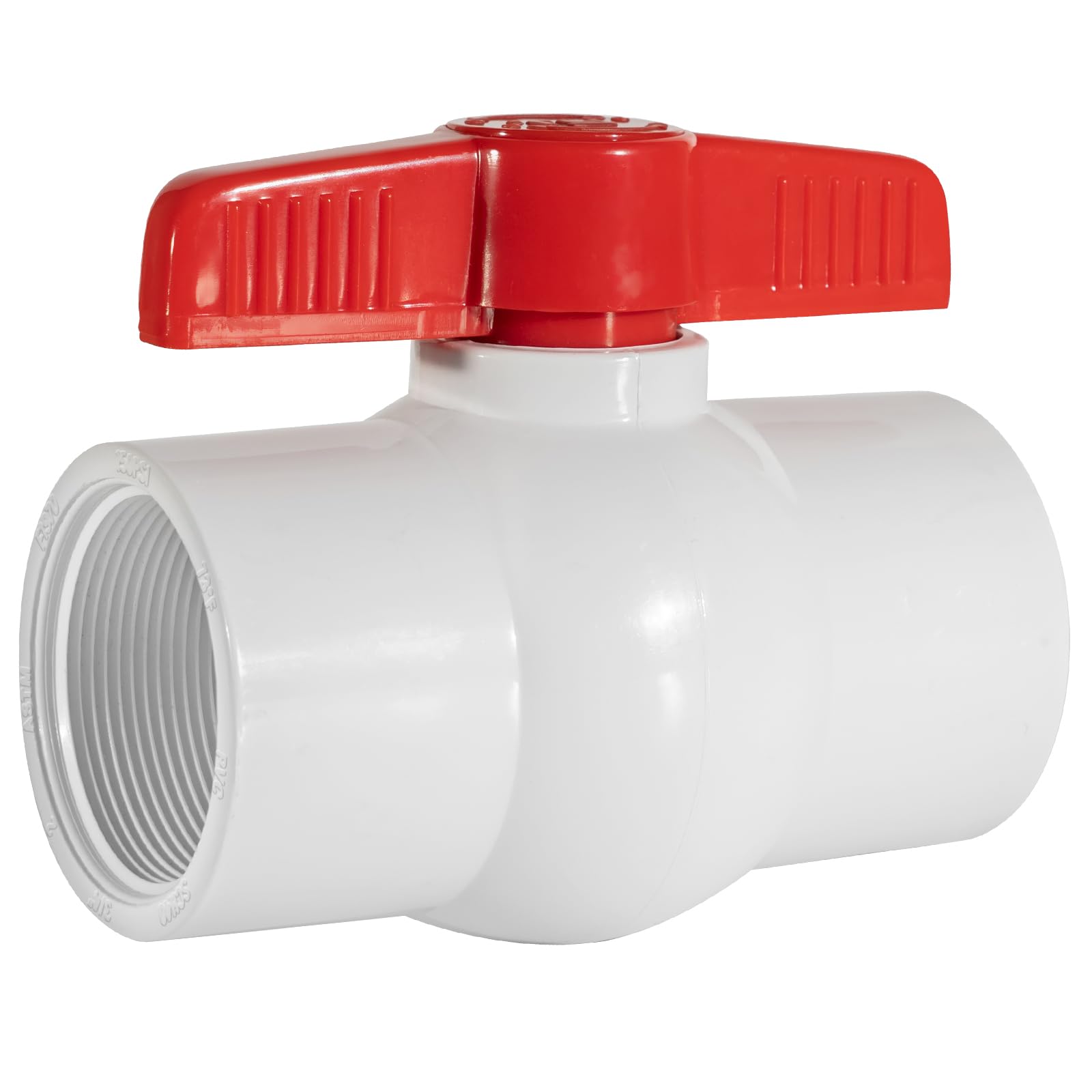 TechSegment 3/4 Inch PVC Ball Valve Threaded, Easy-Turn Handle, Leak-Proof, Durable for Water Control