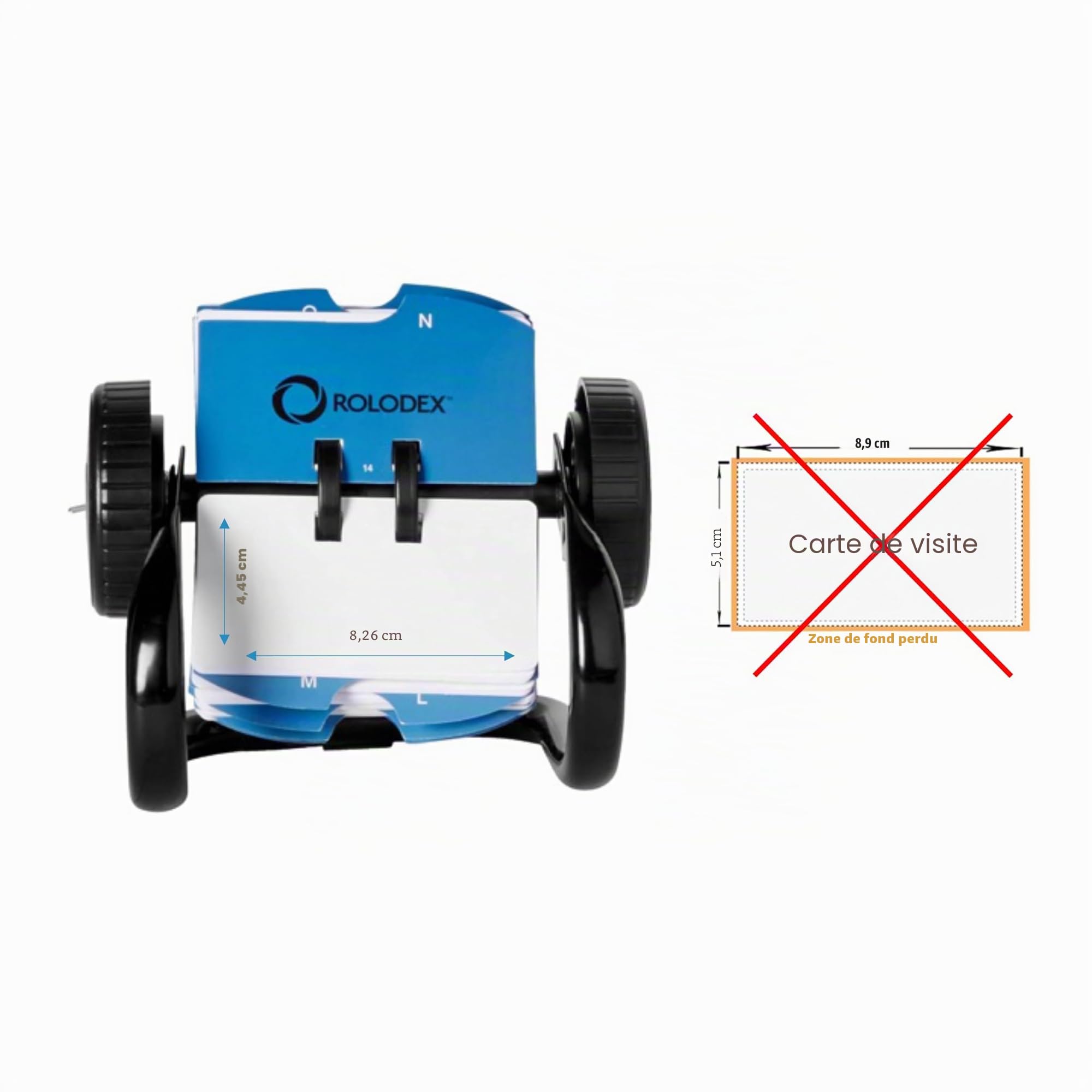 Rolodex Mini Fichier Rotatif Classique à Cartes Noir