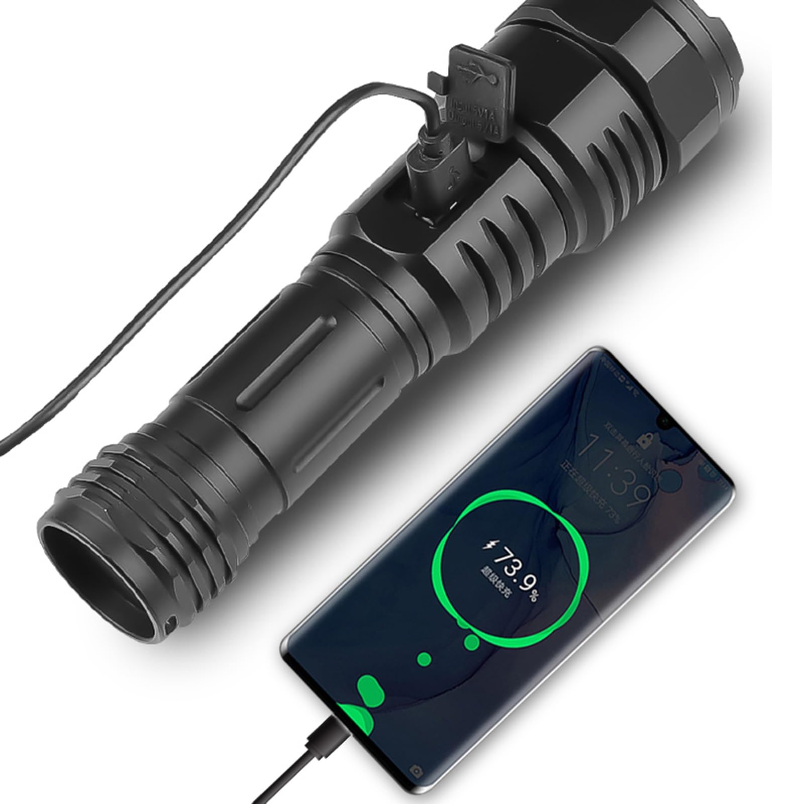 WURF High Lumens Rechargeable Flashlight for Home, Camping & Emergencies -  Powerful 30W LED, Telescopic Zoom, IPX4 Waterproof, 1000-1200 Lumens, 1000m  ...