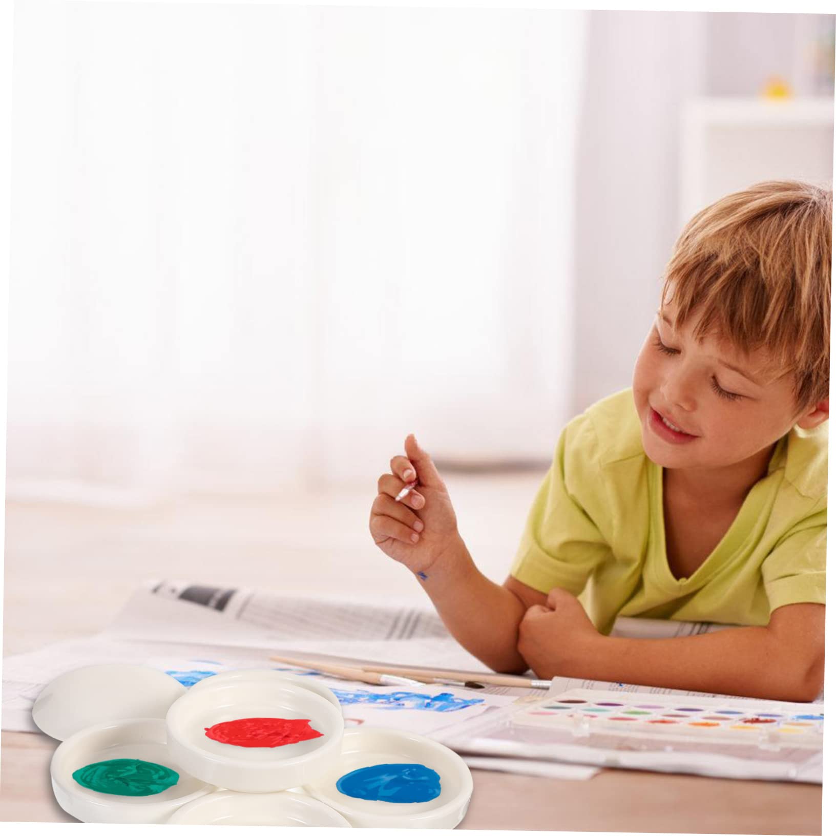 Tavolozza di Ceramica a 5 Strati, Set 1 Pezzo per Artisti | Bianco, Design Strutturato a Livelli, Forma Particolare, Uso Diy, Pratico e Facile da Usare