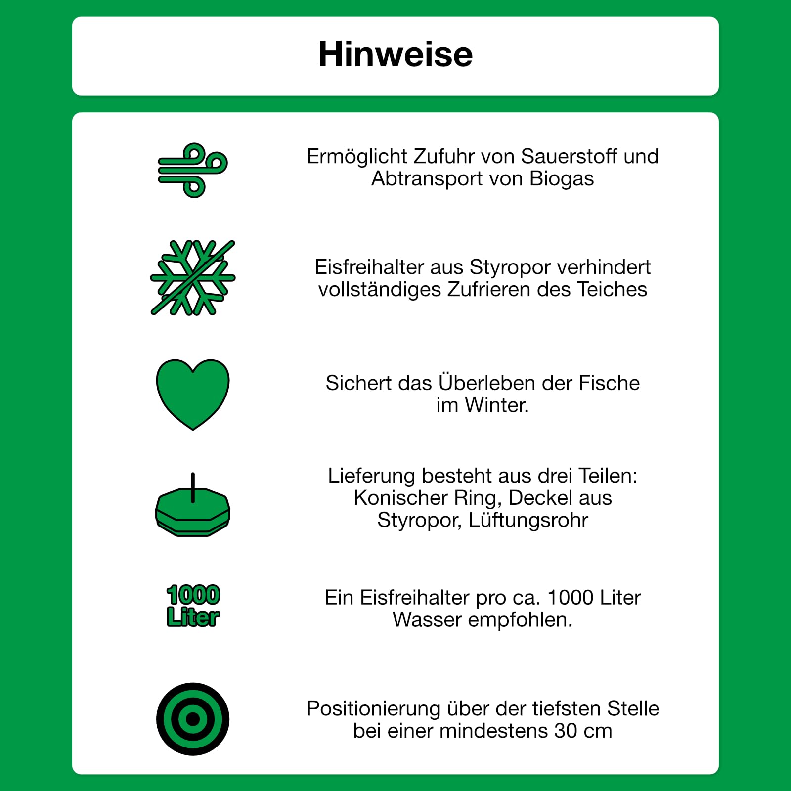 Teich Eisfreihalter Set 4 inkl. regelbarer Luftpumpe und Zubehör, für einen eisfreien Gartenteich, Anti Ice Winter
