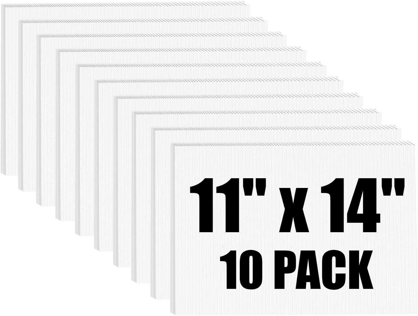 Corrugated Plastic Poster Board 11" x 14", 10 Pack White Corrugated Plastic Board, 3/16 Inches Thick Poster Sheets for School Projects, Craft, Art, Waterproof Blank Yard Signs for Outdoor