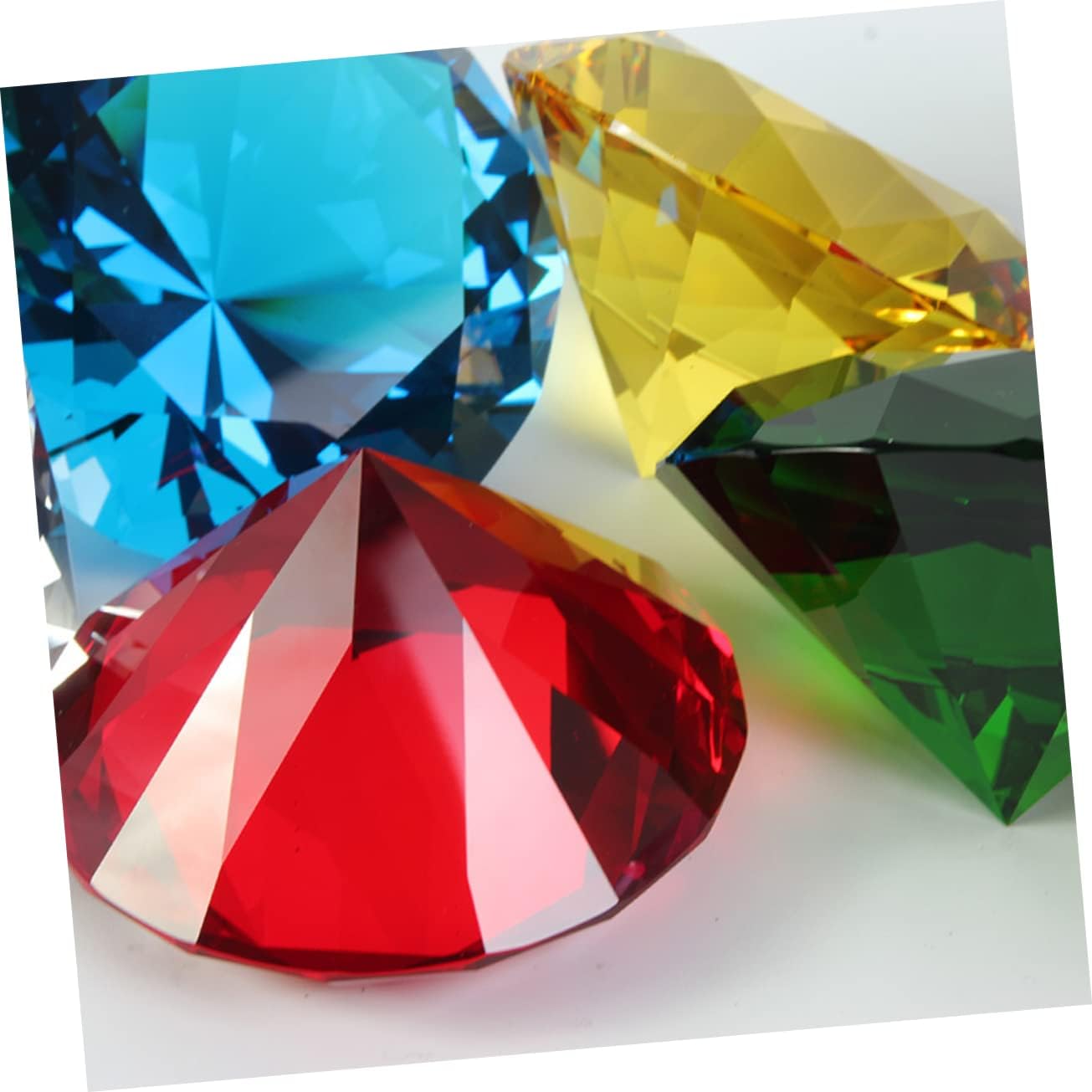 Cabilock 20pcs Mixed Color Crystal Diamond Decorative Ornaments Elegant Faux Gems for Wedding Home and Bridal Shower Centerpieces