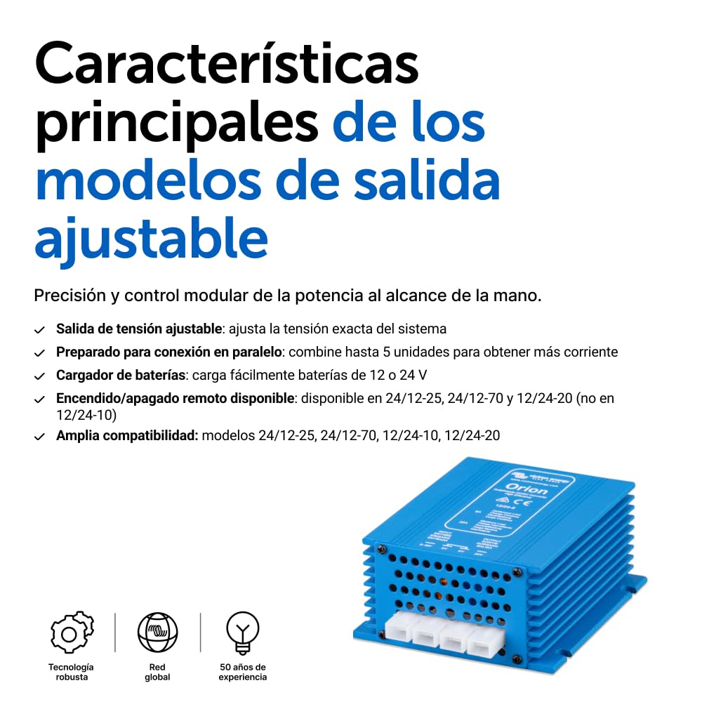 Victron Energy Orion IP20 12/24-Voltios 8 amperios Convertidor de CC a CC No Aislado, Alta Potencia | No aislado, alta potencia