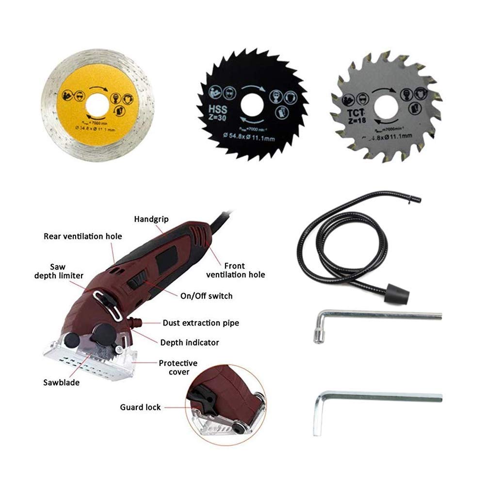 Super Deal Product ETE ETMATE Mini Circular Saw Set, 400W High Powered Circular Saw Machine, Multi-Function High Powered Saw, Professional Compact Circular Saw with 3 Carbide Tipped Blade Review Product ETE ETMATE Mini Circular Saw Set, 400W High Powered Circular Saw Machine, Multi-Function High Powered Saw, Professional Compact Circular Saw with 3 Carbide Tipped Blade