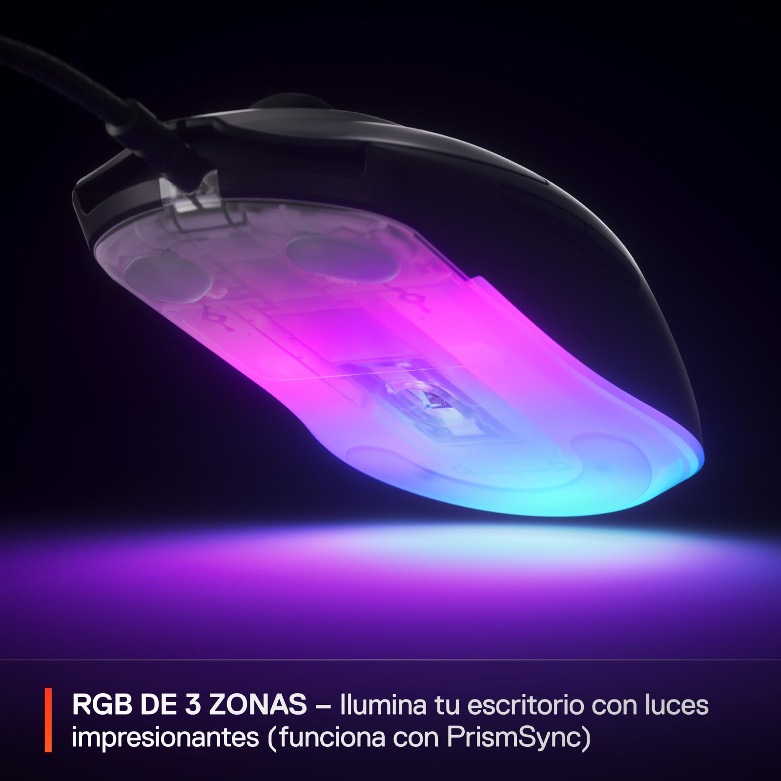 SteelSeries Mouse da gioco Rival 3 Gen 2 - Sensore ottico TrueMove Core da 8500 DPI - Durata 60 milioni di clic - Bassa latenza - 77g Leggero - Piedi 100% PTFE - RGB - Nero