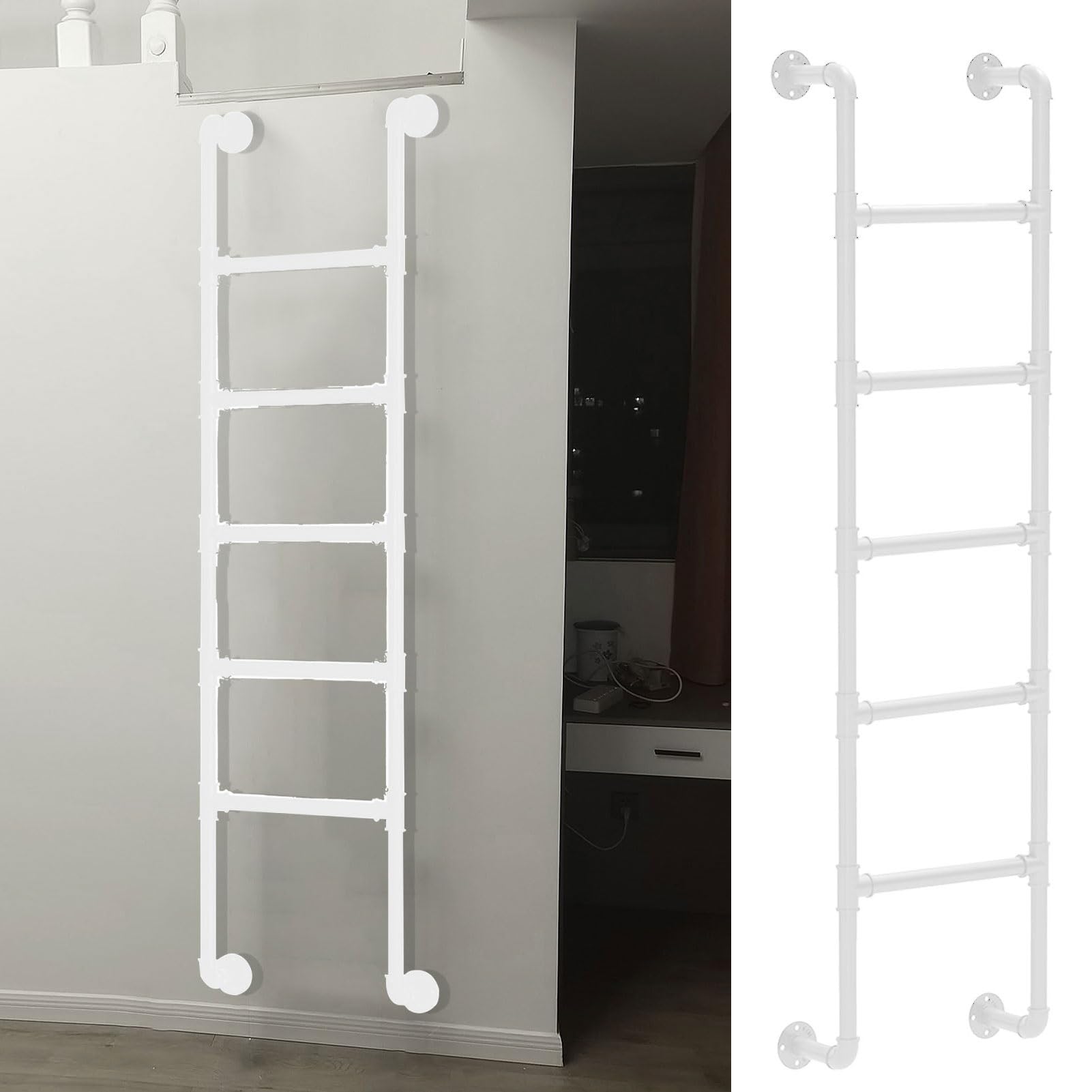 Escaleras colgantes de hierro para literas y pozos de ventana: versatilidad recta
