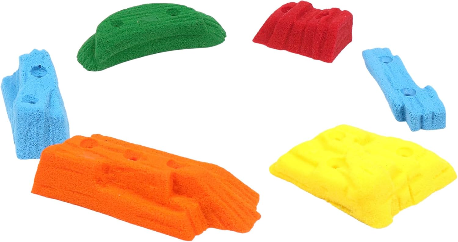 Atomik Rock Climbing Holds 6 Screw-On Small Sandstones in Assorted Bright Tones