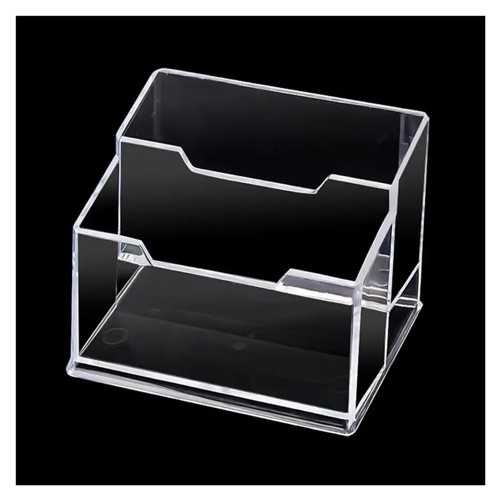 Lot de 16 supports de cartes de visite en acrylique transparent pour 70 cartes (double compartiment)