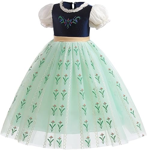 Miniatura 3 de REXREII Disfraz de princesa de Anna para niñas, vestido de reina de la nieve de Elsa de Frozen para Halloween, cosplay, Navidad, fiesta de
