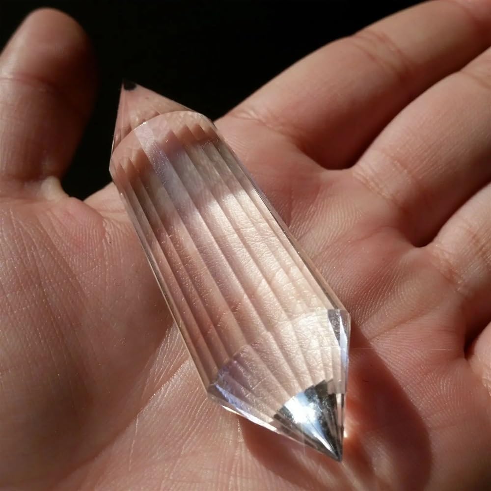 MDBJTCYZN Stone 24Sided Clear Double Terminated Vogel Inspired Crystal Wand