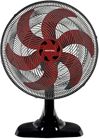 Ventisol Ventilador de Mesa Oscilante, Turbo 6 Pás Premium, Vermelho, 50cm, 127V
