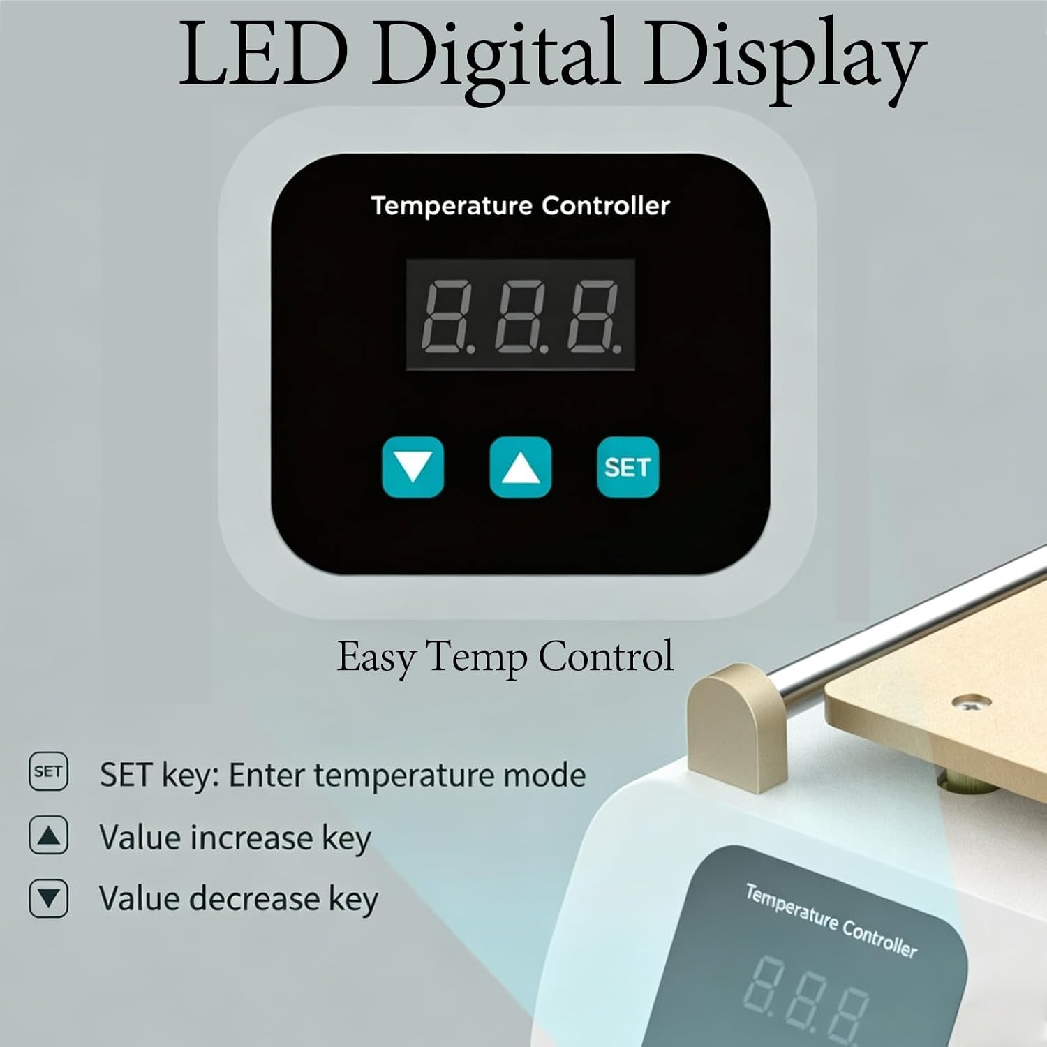 Macchina per la rimozione dello schermo LCD da 8 pollici con display digitale e doppia pompa, temperatura regolabile da 50 a 130 °C, strumento per la rimozione dello schermo di smartphone e telefoni.