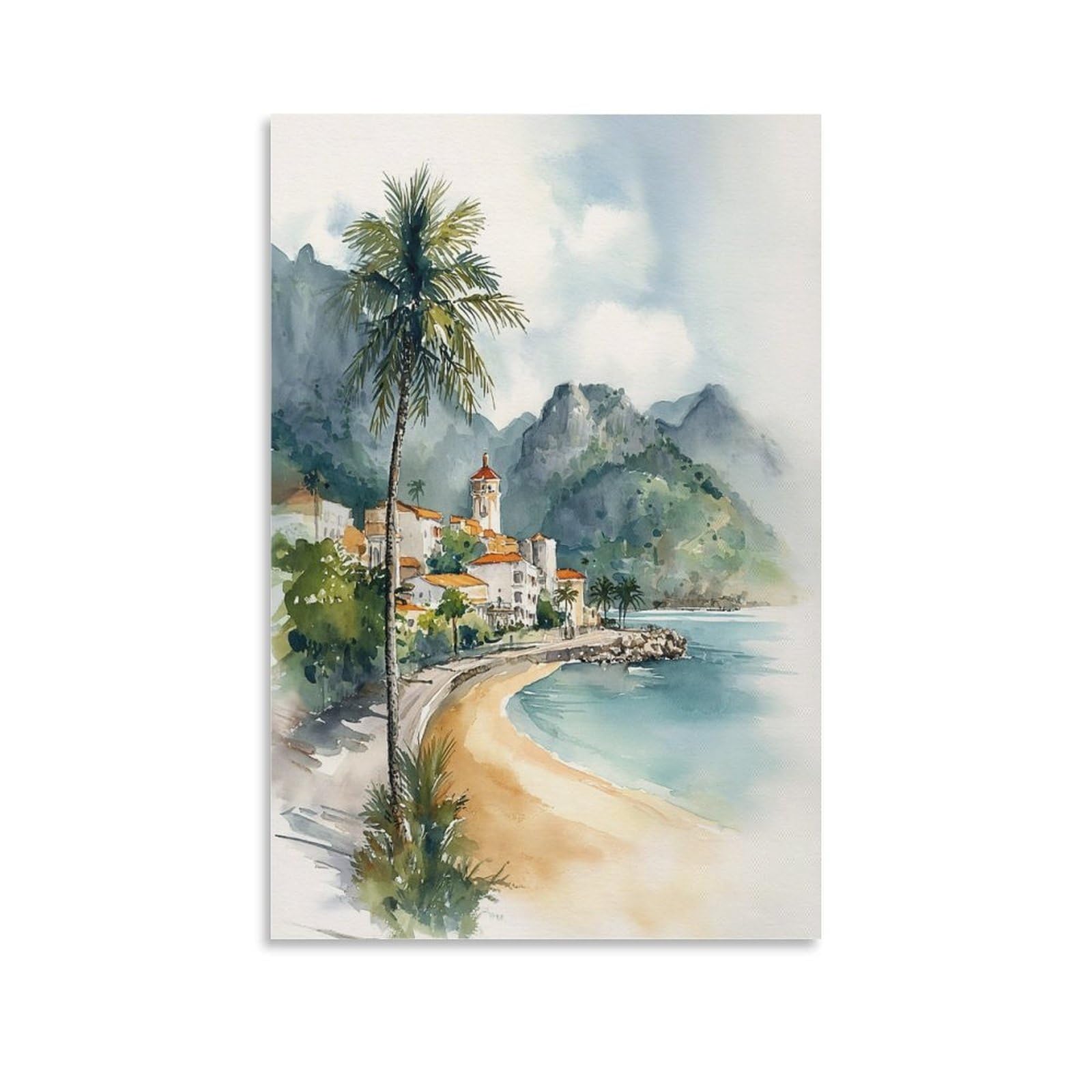 Martinique 20x30inch(50x75cm) Vintage Travel Poster Watercolor Canvas Art