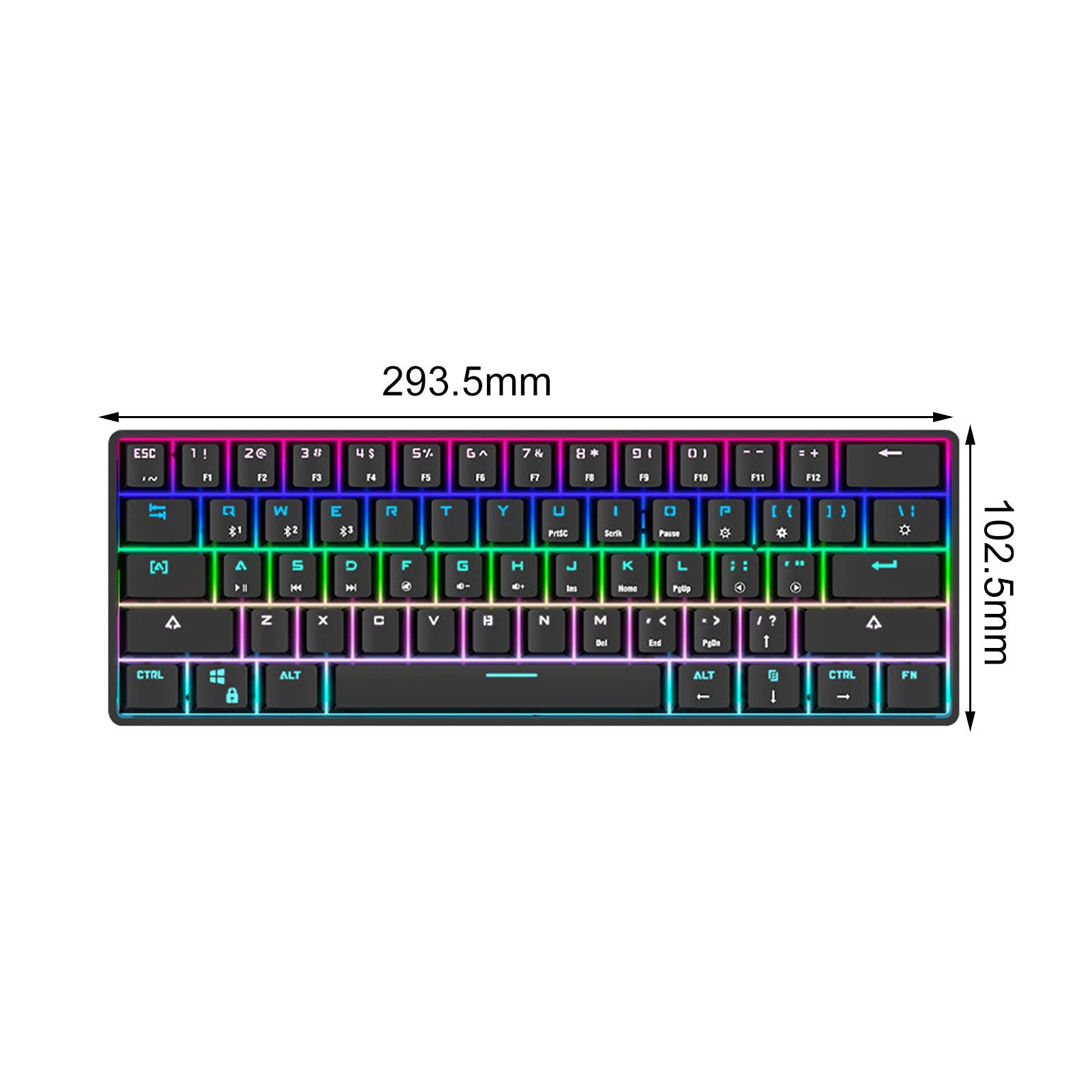 ADITAM Ricevitore 61-Key Dual-ModeLighting - Compatibile Ricarica Keyclick Tastiera Meccanica cablata per PC Tastiera cablata per Computer Periferiche per Computer Double The Comfort
